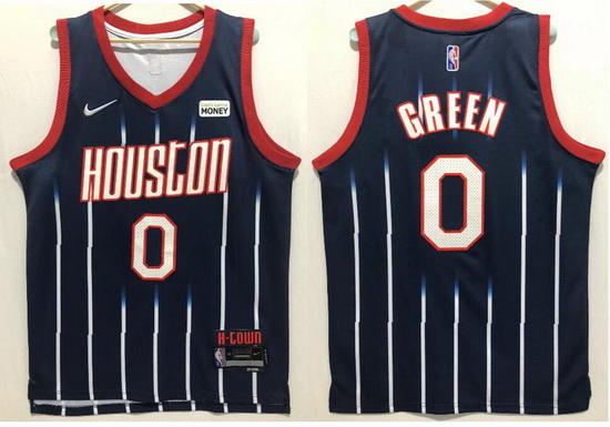 Men Nike Houstone Houston Rockets Jalen Green #0 75th Anniversary Blue NBA Stitched Jersey