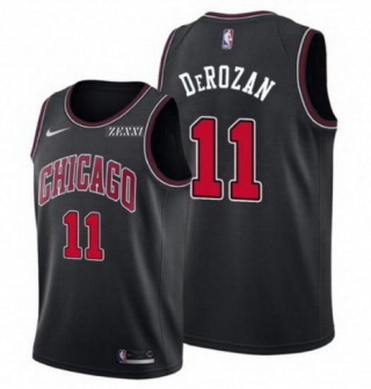 Men's Chicago Bulls #11 DeMar DeRozan Black Edition Swingman Stitched Basketball Jersey