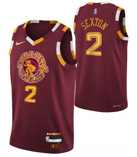 Men's Cleveland Cavaliers #2 Collin Sexton Red 2021 2022 75th Anniversary City Edition Swingman Stit