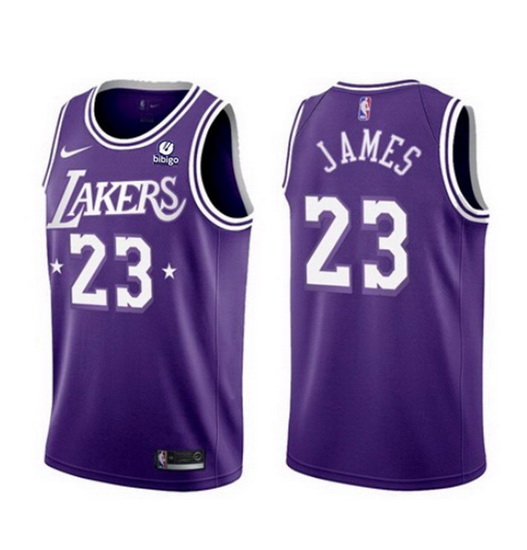 Men's Los Angeles Lakers #23 LeBron James 2021 22 City Edition P