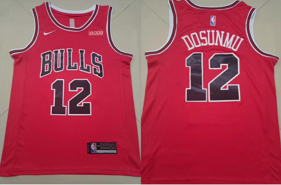 Men Chicago Bulls Nike Ayo Dosunmu 12 Red 2022 City Edition Stitched Jersey