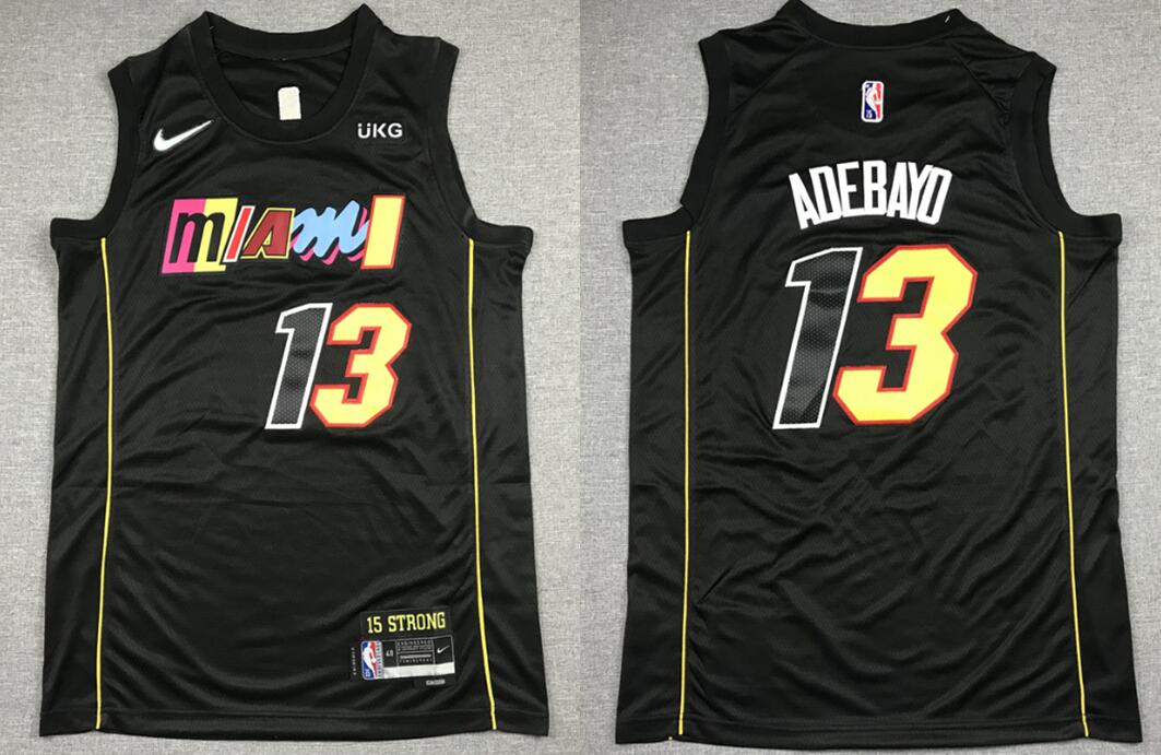 Men Nike Miami Heat 13 Bam Adebayo NBA Swingman 75th Anniversary 2021 New City Edition Jersey