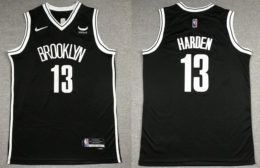 Men's Brooklyn Nets #13 James Harden 2021 22 Navy Swingman City Edition Stitched Basketball Jersey