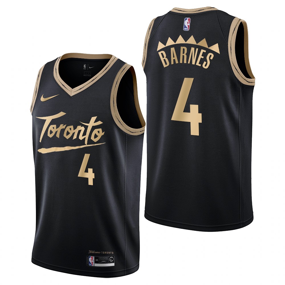 Men's Toronto Raptors #4 Scottie Barnes City Edition Black Jerse