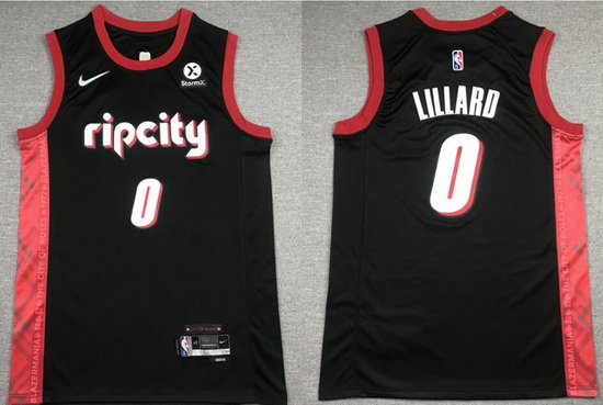 Men Portland Trail Blazers #0 Damian Lillard 75TH Anniversary 2021 2022 City Edition Player Jersey