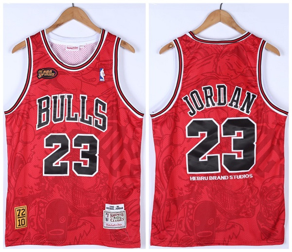 Men Chicago Bulls 23 Michael Jordan Red 1995 96 Throwback Stitched Jersey