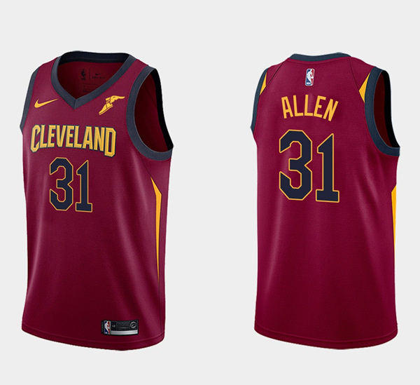 Men Cleveland Cavaliers 31 Jarrett Allen Basketball Wine Red Swingman Icon Edition Stitched Basketba