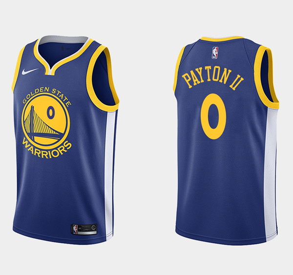 Men Golden State Warriors 0 Gary Payton II Blue Stitched Basketball Jersey