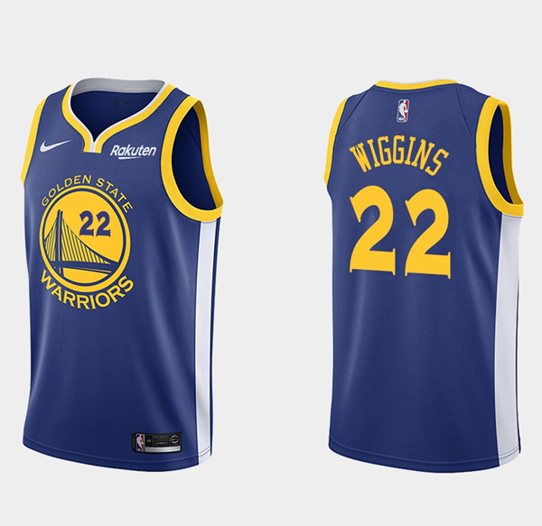 Men Golden State Warriors 22 Andrew Wiggins Blue Stitched Basketball Jersey