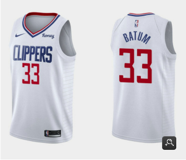 Men Los Angeles Clippers 33 Nicolas Batum White Association Edition Stitched Basketball Jersey