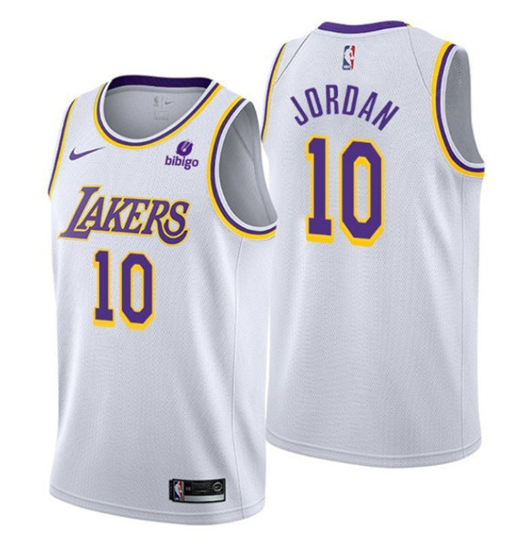 Men Los Angeles Lakers 10 Deandre Jordan White Stitched Jersey