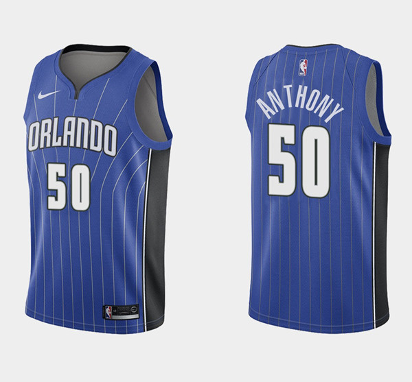 Men Orlando Magic 50 Cole Anthony Blue Icon Edition Stitched Swingman Jersey