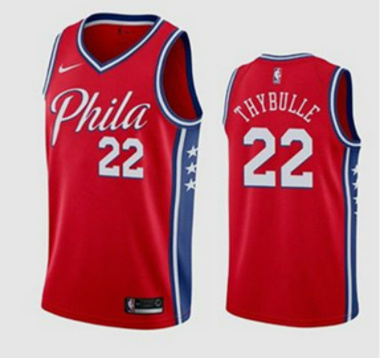 Men Philadelphia 76ers 22 Matisse Thybulle Red Stitched Swingman