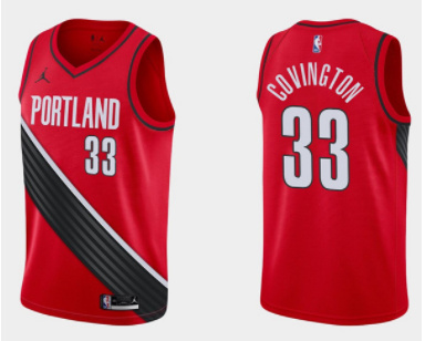 Men Portland Trail Portland Blazers 33 Robert Covington Red Statement Edition Stitched Basketball Je