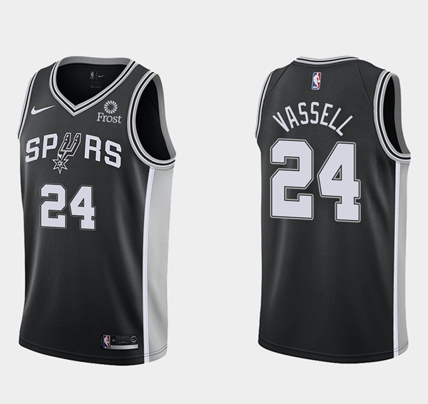 Men San Antonio Spurs 24 Devin Vassell Black Icon Edition Stitched Jersey