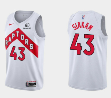 Men Toronto Raptors 43 Pascal Siakam 2020 21 White Swingman Stitched Basketball Jersey