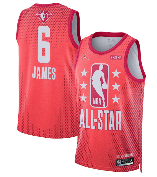 Men 2022 All Star 6 LeBron James Maroon Stitched Basketball Jersey