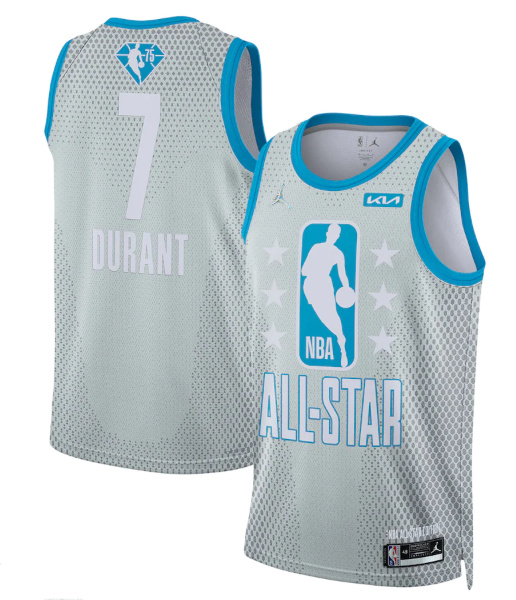 Men 2022 All Star 7 Kevin Durant Gray Stitched Basketball Jerse