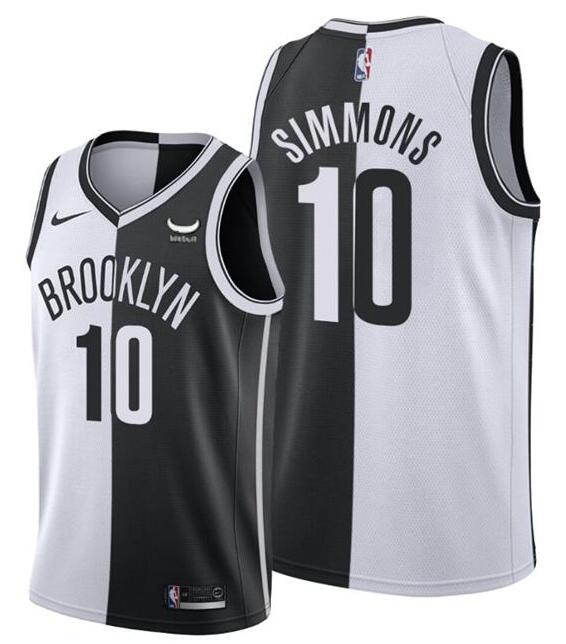 Men Nike Brooklyn Nets 10 Ben Simmons Split Edition Swingman Jersey