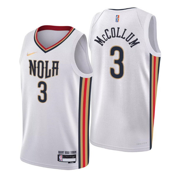 Men New Orleans Pelicans 3 C J  McCollum 2021 22 White City Edit