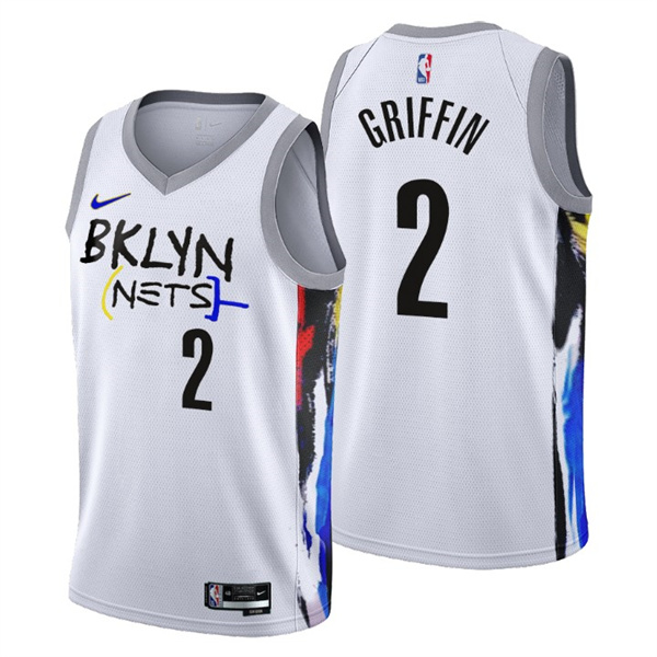 Men's Brooklyn Nets #2 Blake Griffin 2022-23 White City Edition Stitched Basketball Jersey