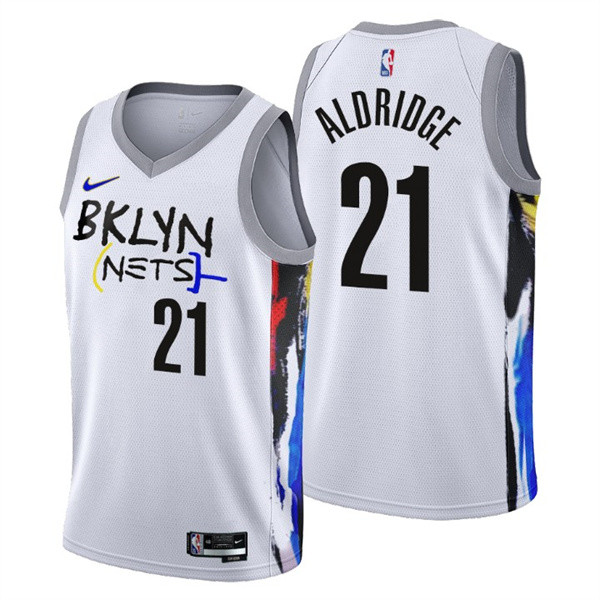 Men's Brooklyn Nets #21 LaMarcus Aldridge 2022-23 White City Edi