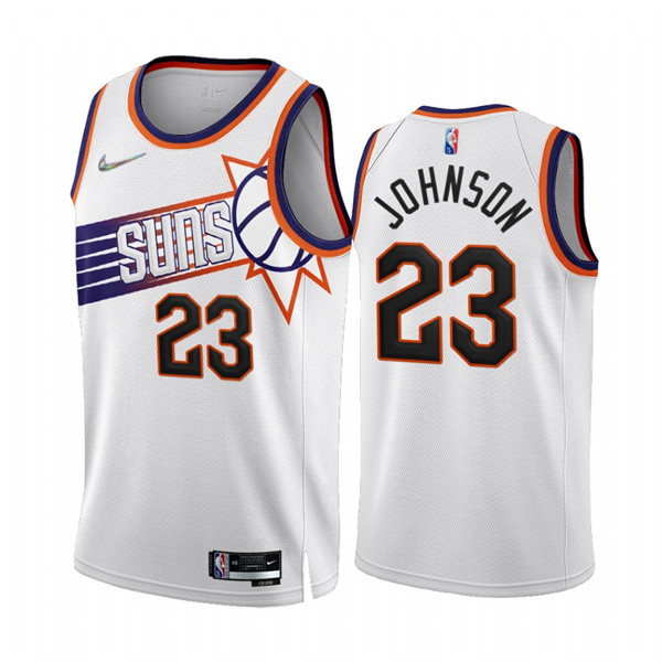 Men's Phoenix Suns #23 Cameron Johnson 2022-23 White 75th Anniversary Association Edition Stitched J