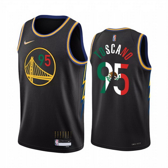 Men Golden State Warriors 95 Juan Toscano Anderson 2022 Black Special Mexico City Edition Stitched J