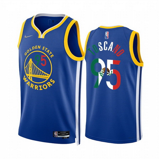 Men Golden State Warriors 95 Juan Toscano Anderson 2022 Royal Special Mexico Icon Edition Stitched J