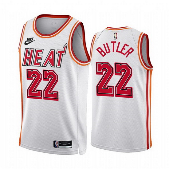 Men Miami Heat 22 Jimmy Butler White Classic Edition Stitched Ba