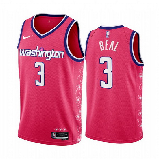 Men Washington Wizards 3 Bradley Beal 2022 23 Pink Cherry Blossom City Edition Limited Stitched Bask