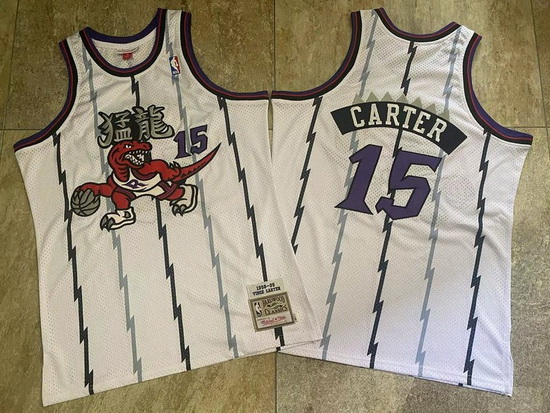 Raptors 15 Vince Carter White 1998 99 Hardwood Classics Jersey