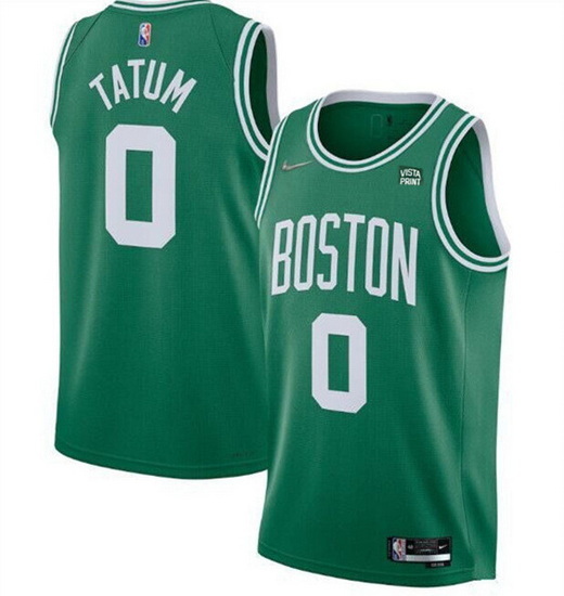Men Boston Celtics 0 Jayson Tatum 75th Anniversary Green Stitche