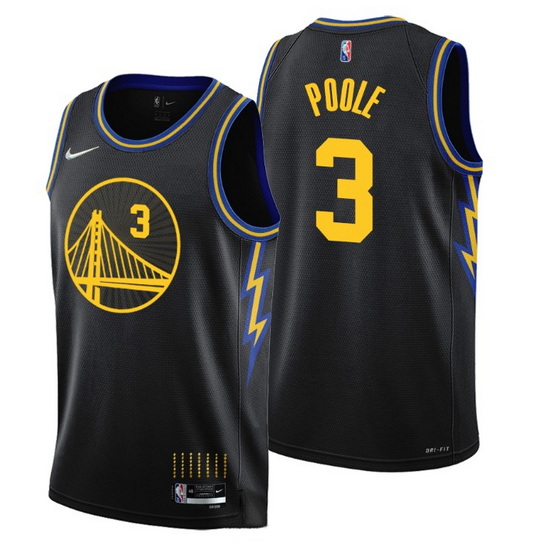 Men Golden State Warriors 3 Jordan Poole Black Stitched Basketball Jersey