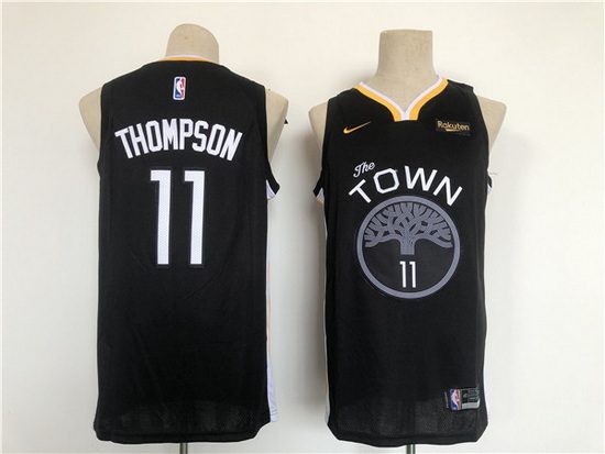 Men Golden State Warriors 11 Klay Thompson Black Stitched Basletball Jersey