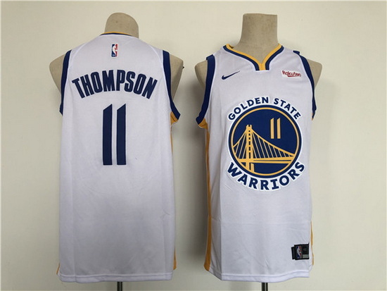 Men Golden State Warriors 11 Klay Thompson White Stitched Basletball Jersey