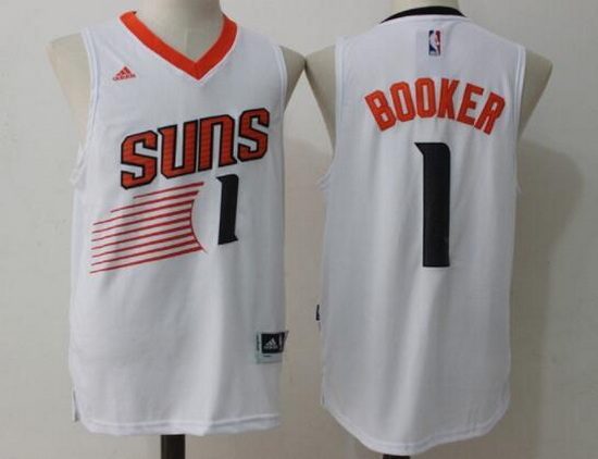 Men Phoenix Suns 1 Devin Booker White Stitched Basketball Jersey