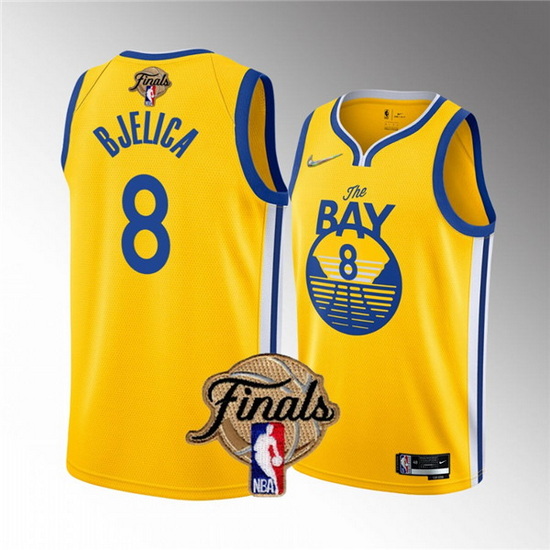 Men Golden State Warriors 8 Nemanja Bjelica 2022 Yellow NBA Fina