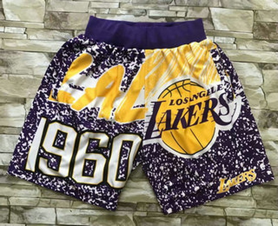 Los Angeles Lakers Basketball Shorts 028