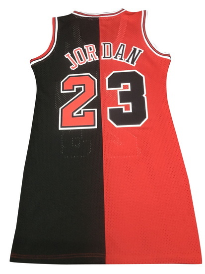 Women Chicago Bulls 23 Michael Jordan Dress Stitched Jersey Red 