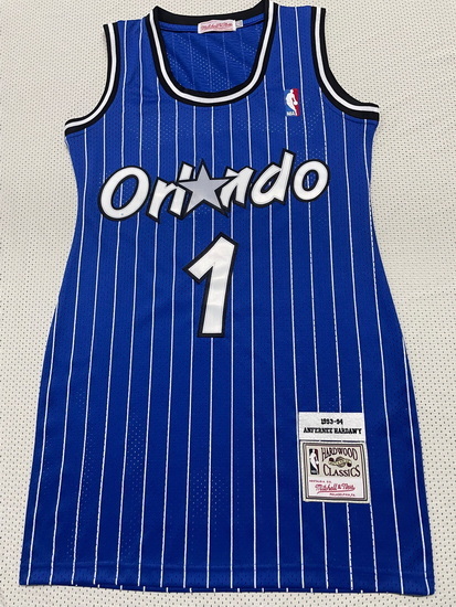 Women Orlando Magic #1 Penny Hardaway Blue Dress Stitched Jersey Blue