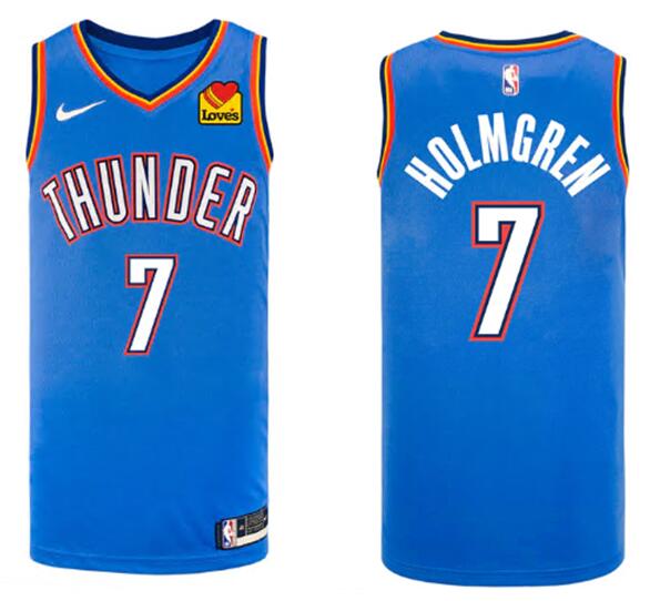 Men Oklahoma City Thunder 7 Chet Holmgren Nike Stitched Swingman Jersey