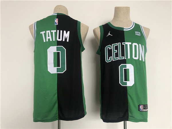 Men's Boston Celtics #0 Jayson Tatum 2022 Green Black Stitched J