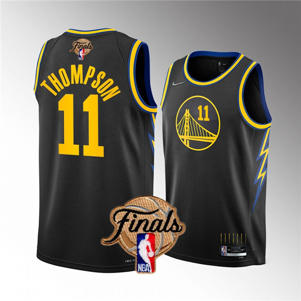 Men's Golden State Warriors #11 Klay Thompson 2022 Black NBA Fin