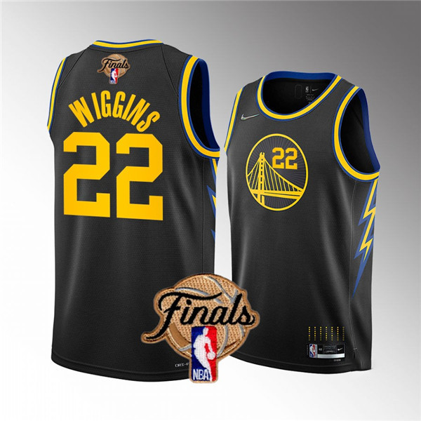 Men's Golden State Warriors #22 Andrew Wiggins 2022 Black NBA Fi