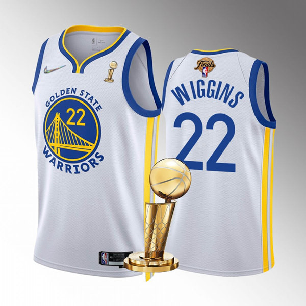 Men's Golden State Warriors #22 Andrew Wiggins 2022 White NBA Fi