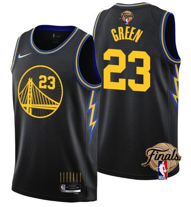 Men's Golden State Warriors #23 Draymond Green 2021 22 City Edition Black 75th Anniversary NBA Final