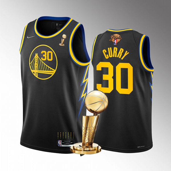 Men's Golden State Warriors #30 Stephen Curry 2022 Black NBA Fin