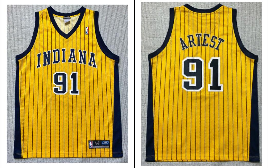 Men Reebok Ron Artest Indiana Pacers 91 Malice In The Palace Pinstripe Jersey