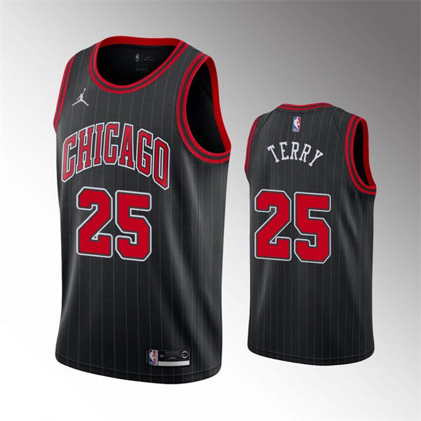 Men Chicago Bulls 25 Dalen Terry Black Swingman Stitched Basketball Jersey